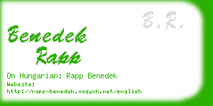 benedek rapp business card